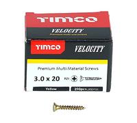 TIMCO Velocity Premium Multi-Use Countersunk Gold Woodscrews - 3.0 x 20 - Box of 200