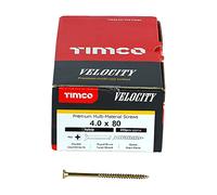 TIMCO Velocity Premium Multi-Use Countersunk Gold Woodscrews - 4.0 x 80 - Box of 200