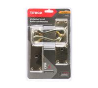 Timco Victorian Scroll Bathroom Handles - Polished Brass Blister Pack 1 200346