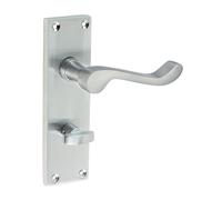 Timco - Victorian Scroll Bathroom Handles - Satin Chrome (Size 152 x 42 - 2 Pieces) in Silver Timco Silver