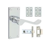 Timco - Victorian Scroll Latch Door Pack - Polished Chrome (Size Mixed - 2 Pieces)