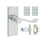 Timco - Victorian Scroll Latch Door Pack - Polished Chrome (Size Mixed - 2 Pieces)