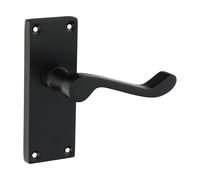 Timco - Victorian Scroll Latch Handle - Matt Black (Size 114 x 42 - 2 Pieces) Timco Black