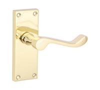 Timco Victorian Scroll Latch Handles - Polished Brass Blister Pack 1 200835