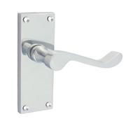 Timco - Victorian Scroll Latch Handles - Polished Chrome (Size 114 X 42 - 2 Pieces)
