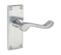 Timco - Victorian Scroll Latch Handles - Satin Chrome (Size 114 x 42 - 2 Pieces) in Silver Timco Silver