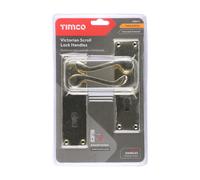 Timco Victorian Scroll Lock Handles - Polished Brass Blister Pack 1 200671