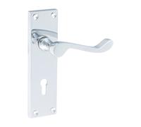 Timco - Victorian Scroll Lock Handles - Polished Chrome (Size 152 x 42 - 2 Pieces) in Silver Timco Silver