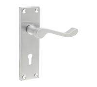 Timco - Victorian Scroll Lock Handles - Satin Chrome (Size 152 x 42 - 2 Pieces) in Silver Timco Silver