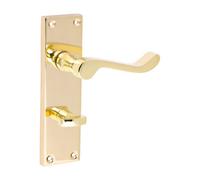 Timco Victorian Scroll Wc Door Handle, Polished Brass, 152mm X 42mm