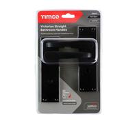 Timco - Victorian Straight Bathroom Handles - Matt Black (Size 152 x 43 - 2 Pieces) Timco Black One Size