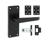 Timco Victorian Straight Latch Door Pack - Matt Black Box 1 200952