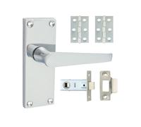 Victorian Straight Latch Door Pack - Polished Chrome Timco Silver One Size