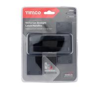 TIMCO Victorian Straight Latch Handles Matt Black - 200682- you get 2