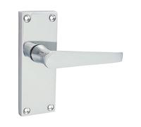 Timco - Victorian Straight Latch Handles - Polished Chrome (Size 114 x 42-2 Pieces)