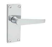 Timco - Victorian Straight Latch Handles - Polished Chrome (Size 114 X 42 - 2 Pieces)