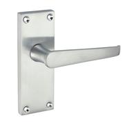 Timco - Victorian Straight Latch Handles - Satin Chrome (Size 114 x 42 - 2 Pieces) Timco Silver One Size