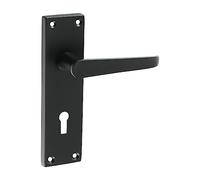 Timco - Victorian Straight Lock Handles - Matt Black (Size 152 x 43-2 Pieces)