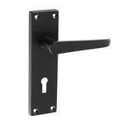 Timco - Victorian Straight Lock Handles - Matt Black (Size 152 X 43 - 2 Pieces)