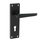 Timco - Victorian Straight Lock Handles - Matt Black (Size 152 x 43 - 2 Pieces) Timco Black