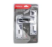 Timco - Victorian Straight Lock Handles - Polished Chrome (Size 152 x 43 - 2 Pieces) Timco Silver One Size