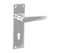 Timco - Victorian Straight Lock Handles - Polished Chrome (Size 152 x 43-2 Pieces)