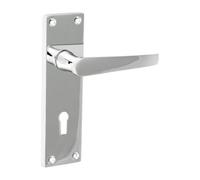 Timco - Victorian Straight Lock Handles - Polished Chrome (Size 152 X 43 - 2 Pieces)