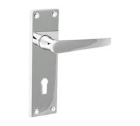 Timco - Victorian Straight Lock Handles - Polished Chrome (Size 152 x 43 - 2 Pieces) Timco Silver One Size