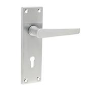 Timco - Victorian Straight Lock Handles - Satin Chrome (Size 152 X 43 - 2 Pieces)