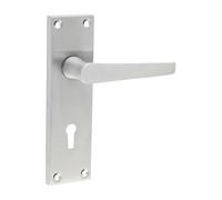 Timco - Victorian Straight Lock Handles - Satin Chrome (Size 152 x 43 - 2 Pieces) Timco Silver One Size