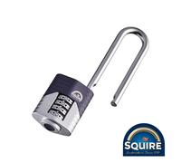 Squire Padlock Vulcan Combi 50/2.5 - 4-Wheel Combo, Boron Shackle, Weatherproof (Blue, 50mm)