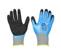 Timco - Waterproof Grip Gloves - Sandy Nitrile Foam Coated Polyester (Size Medium - 1 Each)