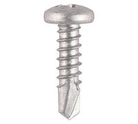 Timco Window Fabrication Screws Pan Ph Self-Tapping Self-Drilling Point Martensitic Stainless Steel & Silver Organic - 4.2 X 25