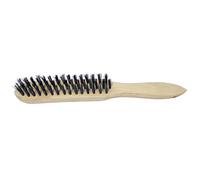 TIMCO Wooden Handle Scratch Brush - Stainless Steel - 3 Rows - Ideal for professional user when preparing surfaces to remove paint, rust, scale, grout or dirt