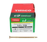 Timco Yellow C2 Strong-Fix Double Countersunk PZ2 Screws - 5 x 120mm ( 100 Box )
