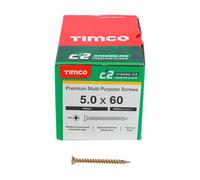 Timco Yellow C2 Strong-Fix Double Countersunk PZ2 Screws - 5 x 60mm ( 200 Box )