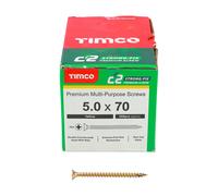 Timco Yellow C2 Strong-Fix Double Countersunk PZ2 Screws - 5 x 70mm ( 200 Box )