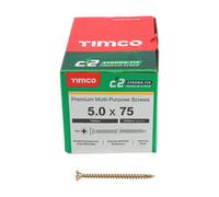 Timco Yellow C2 Strong-Fix Double Countersunk PZ2 Screws - 5 x 75mm ( 200 Box )
