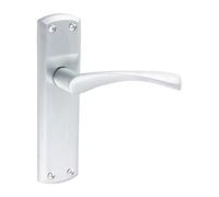 Timco - Zeta Latch Handles - Satin Chrome (Size 175 x 45 - 2 Pieces) Timco Silver One Size