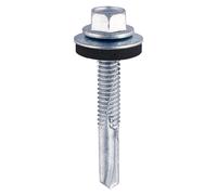 Timco ZH80W16 Self-Drilling Screws - Hex - For Heavy Section Steel - Zinc - With Epdm Washer 5.5 X 80 Bag 100