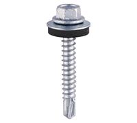 Timco ZL50W16 Self-Drilling Screws - Hex - For Light Section Steel - Zinc - With Epdm Washer 5.5 X 50 Bag 100