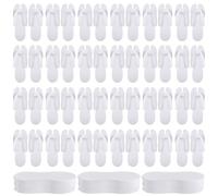 TIMCORR 100 Pairs Disposable Pedicure Slippers Bulk,White EVA Flip-Flops Kit,SPA Pedicure Slippers for Adult,Lightweight and Easy to Wear,Ideal for Nail Salons,Hotels,Travel,Home,Party