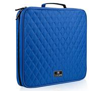 TIMCORR CD Case DVD Holder Storage: 160 Capacity DVD Cases Organizer Portable Wallet Storage - CD Plastic Protective Carrying Binder for Home Travel (Blue)