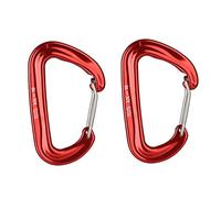 Timcryxient 2 Pcs 16KN Mini Aluminum Alloy Carabiner D-Ring Key Black 4.98x8cm