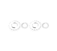 Timcryxient 2 set Single Speed Fixed Gear Bike Wheel Cogs for Hub MTB Bicycle Carbon Steel Sprocket Lock Rings Kit Repair Crankset Accessories 18T