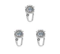 Timcryxient 3 Set Digital Carabiner Watch Clip Unisex Pocket Watch Luminous for Outdoor Sports Blue 7.5x3.9 cm