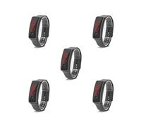 Timcryxient 5 Set Comfortable Belt Electronic Watch with Stable Fixation and Non-deforming Exquisite Craft Screen Electronic Watch Silicon Black