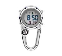 Timcryxient Digital Carabiner Watch Clip Unisex Pocket Watch Luminous for Outdoor Sports Blue 7.5x3.9 cm