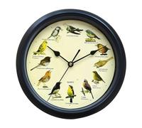 Timcryxient Musical Birds Wall Clock Battery Operated Household Black 32cm