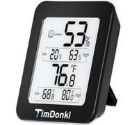 TimDonki Digital Hygrometer with Max and Min Records 10s Fast Refresh Accurate-Hygrometer Room Thermometer Indoor for Home/Bedroom/Baby Room/Office/Greenhouse/Cellar (Black)